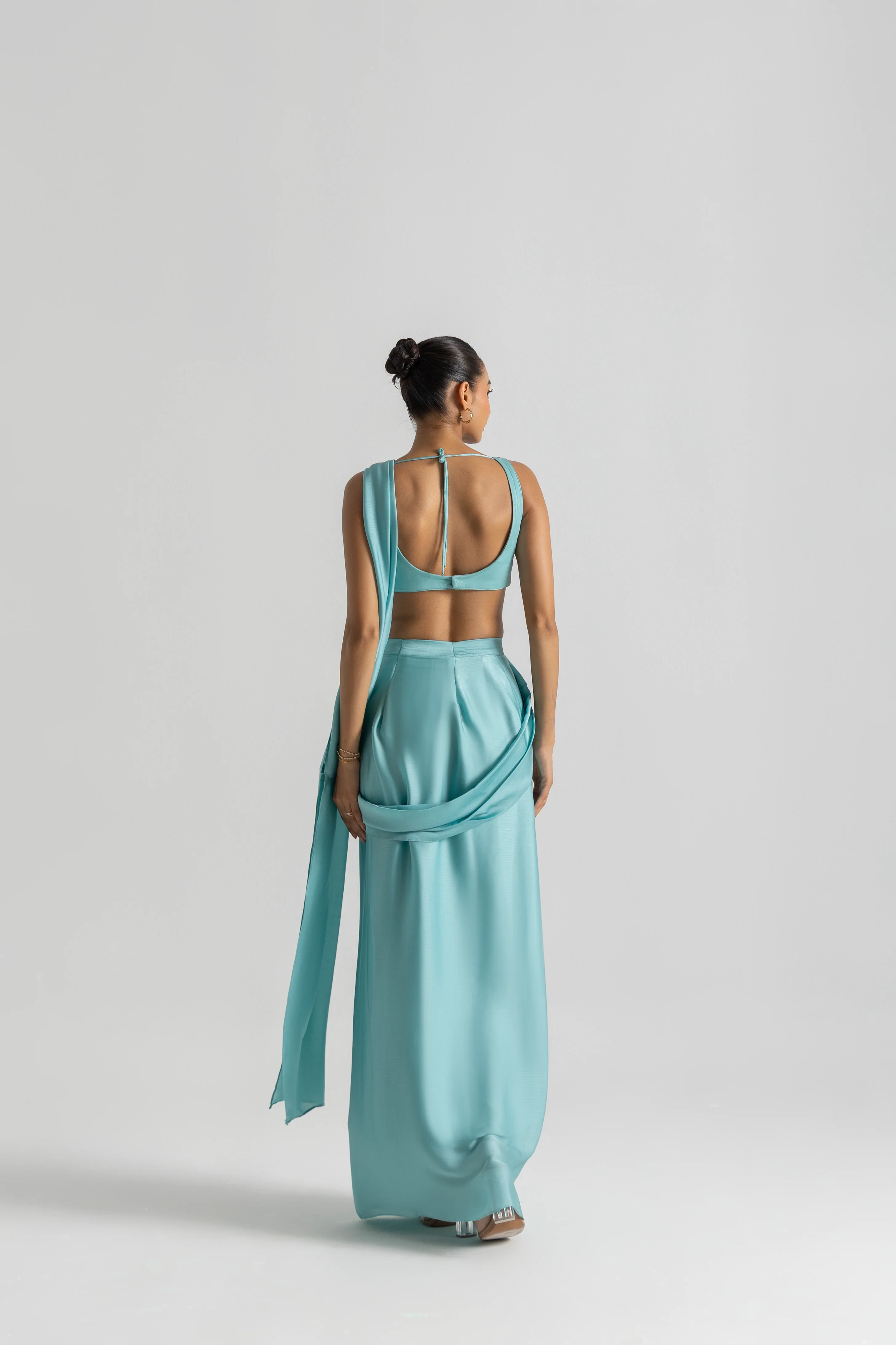 Frozen Blue Saree - Image 5
