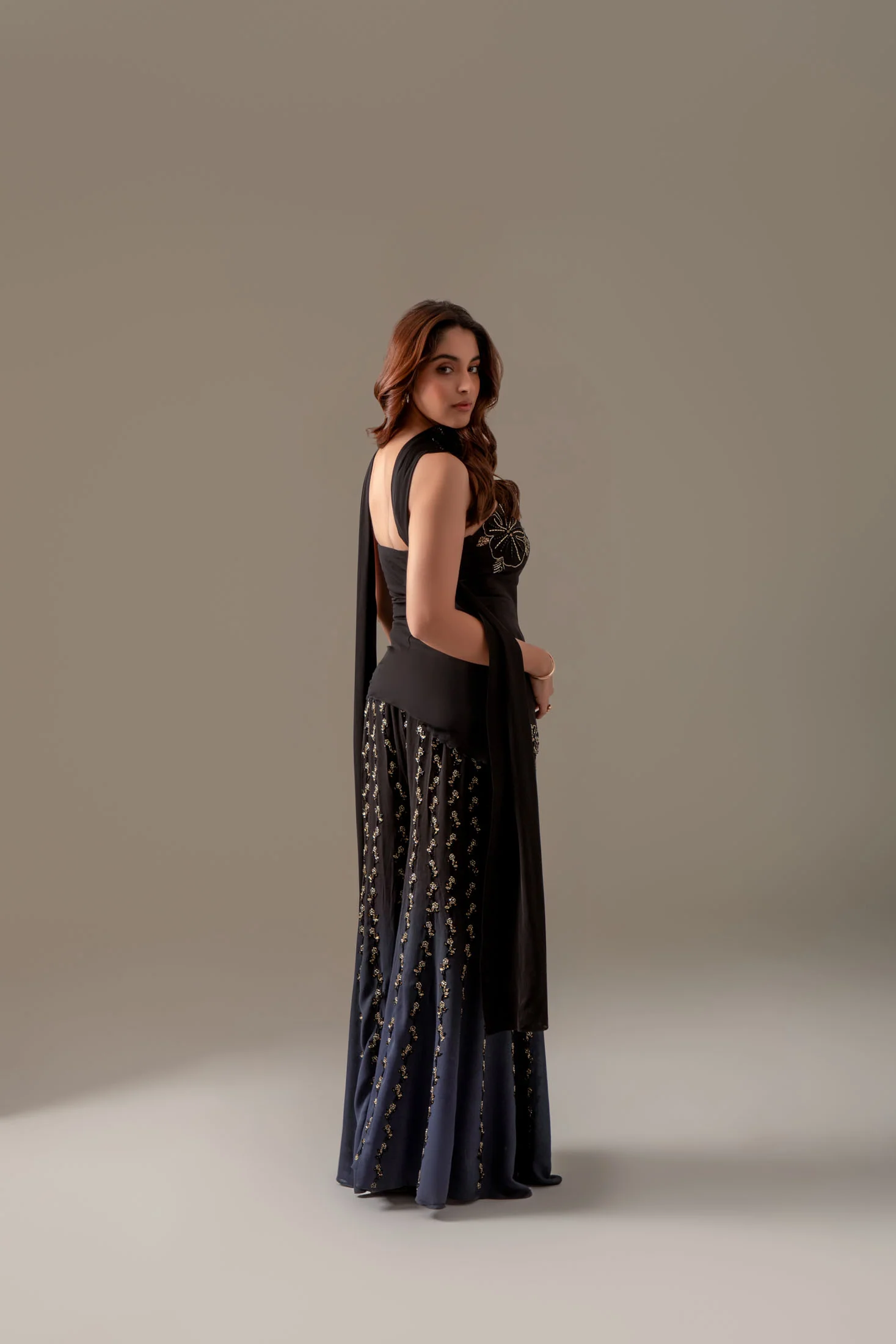 Black Ombre Sharara Set - Image 3